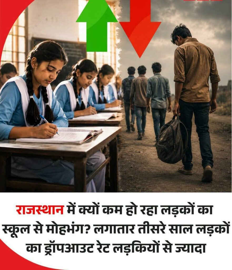 राजस्थान की बड़ी खबर: राजस्थान में क्यों कम हो रहा लड़कों का स्कूल से मोहभंग? लगातार तीसरे साल लड़कों का ड्रॉपआउट रेट लड़कियों से ज्यादा.. “” कमाई के दबाव’ ने छीनीं किताबें?